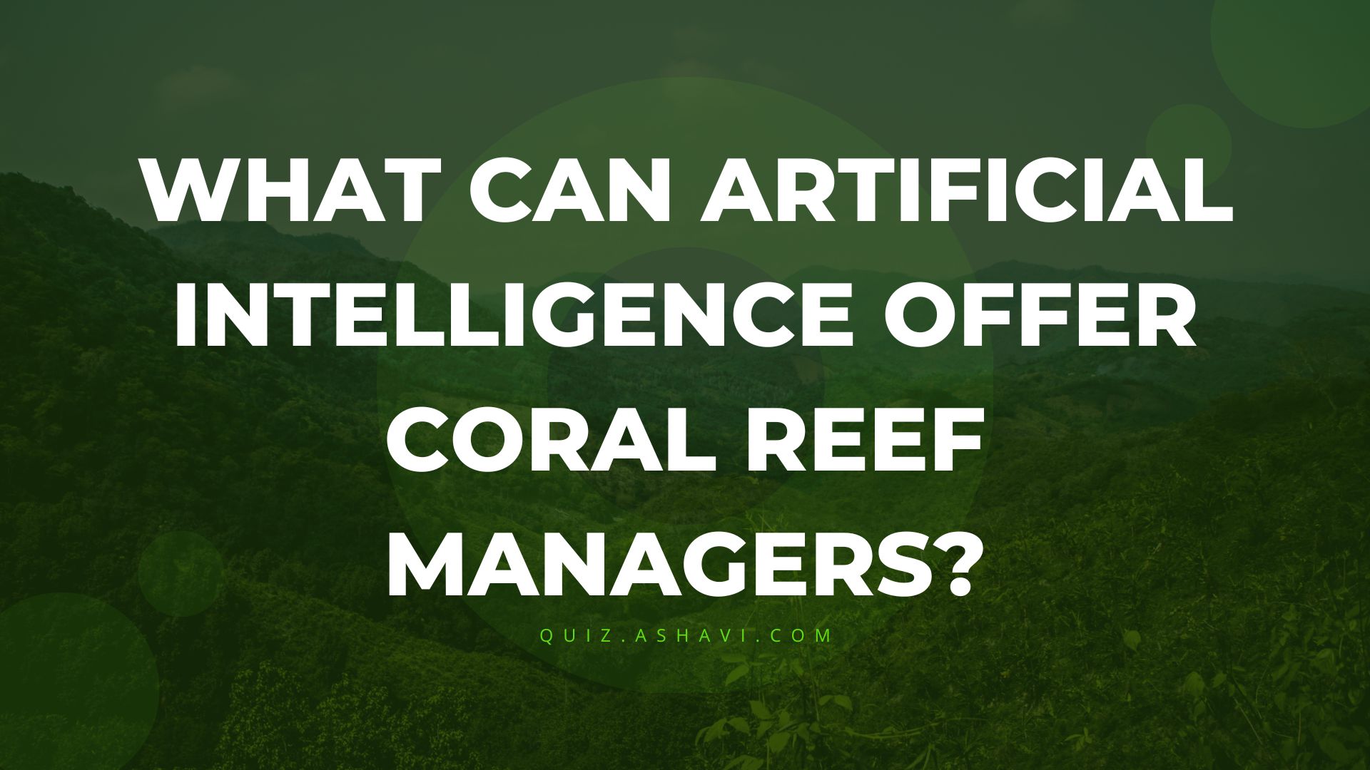 What Can Artificial Intelligence Offer Coral Reef Managers?